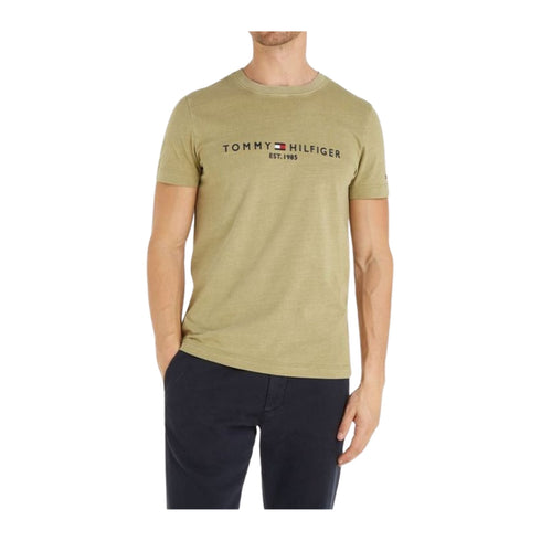 Tommy Hilfiger T-shirt T-shirt Uomo con logo Garment Dye Militare P24-TOMMY HILFIGERMW35186-L9F-S - Francavilla Moda